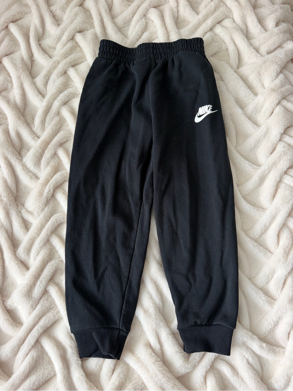 Nike Black Jogger Sweatpants with White Swoosh
